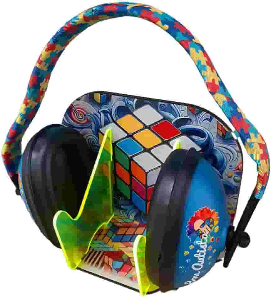 Abafador de Ruido para Autistas 11 DB com suporte Cubo Mágico brilha no escuro