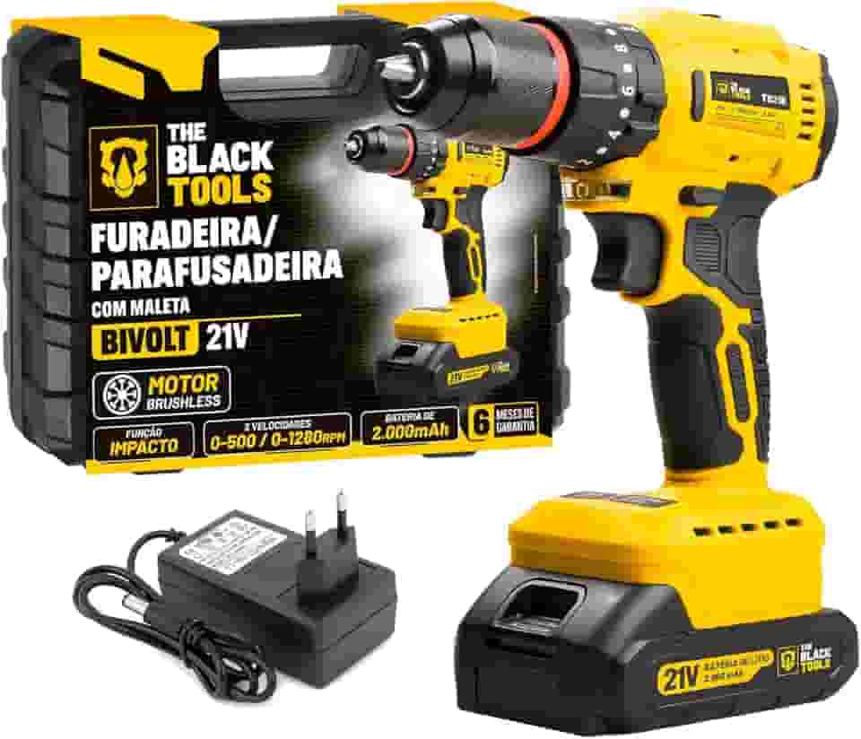 Furadeira E Parafusadeira De Impacto Brushless A Bateria 21v Tb-21b The Black Tools