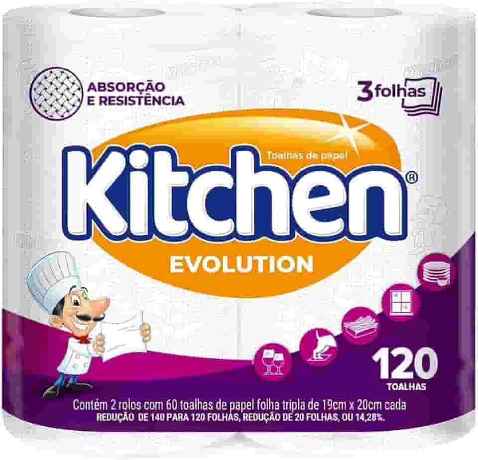 Kitchen Papel Toalha Folha Tripla Total Absorv 120 Folhas