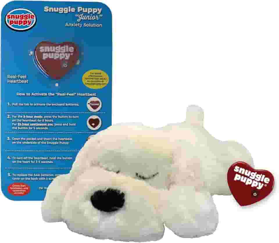 Brinquedos originais Snuggle Puppy para raças pequenas - Filhote de batimento cardíaco para cães - alívio da ansiedade e auxílio calmante de animais de estimação - Brinquedos confortáveis para cães