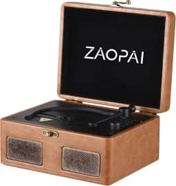 Tocador de CD Portátil com bluetooth e USB, 2200mAH Bateria de Grande Capacidade, CD Player para Reuniões de Família e Amigos (Marrom Retrô)