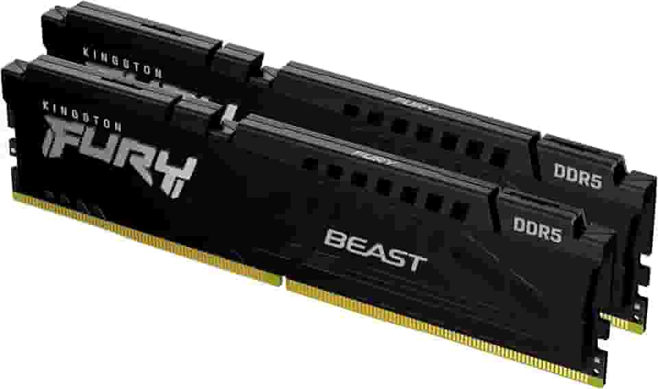 Kingston Memória para jogos de mesa Fury Beast Black 16GB 6000MT/s DDR5 CL30 DIMM (Kit de 2) - KF560C30BBEK2-16