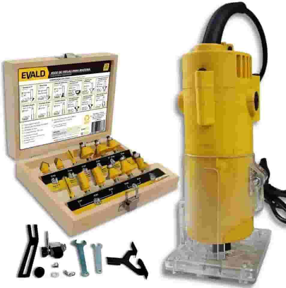 EVALD Tupia 6 MM 650W EVTUP110/220 com Kit 12 Fresas 6 MM 220V