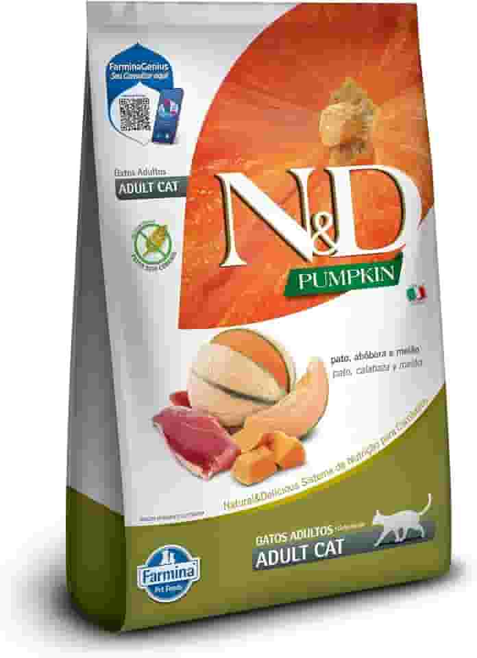 N&D Pumpkin para Gatos Adultos de Todas as Raças Sabor Pato, Abóbora e Melão 400g