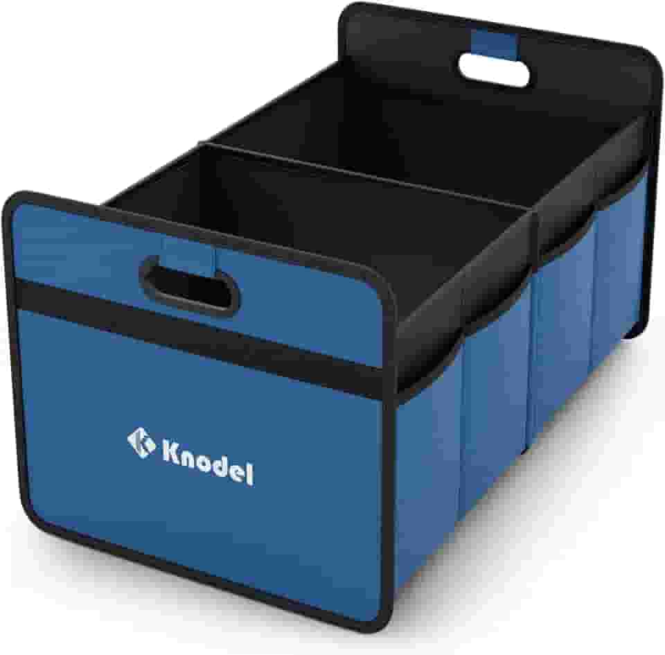 K KNODEL Organizador de porta-malas de carro, organizador dobrável para carro, consoles e organizadores automotivos, armazenamento com alças reforçadas (pequeno, azul)