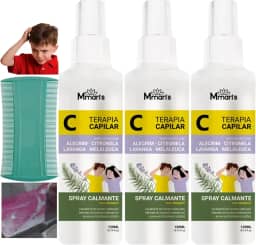Kit C/ 3 Spray Piolho Combate Piolhos E Lêndeas Creme De Pentear Sem Enxague Condicionador 120ml