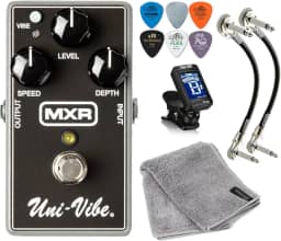 Tonebird Pedal De Efeitos Para Guitarra Elétrica Mxr M68 Uni-Vibe Chorus Vibrato Com Pacote Incluindo Palhetas Dunlop, 2 Cabos De Conexão Mxr E Pano De Microfibra Dunlop De Pelúcia, Afinador Cromáti