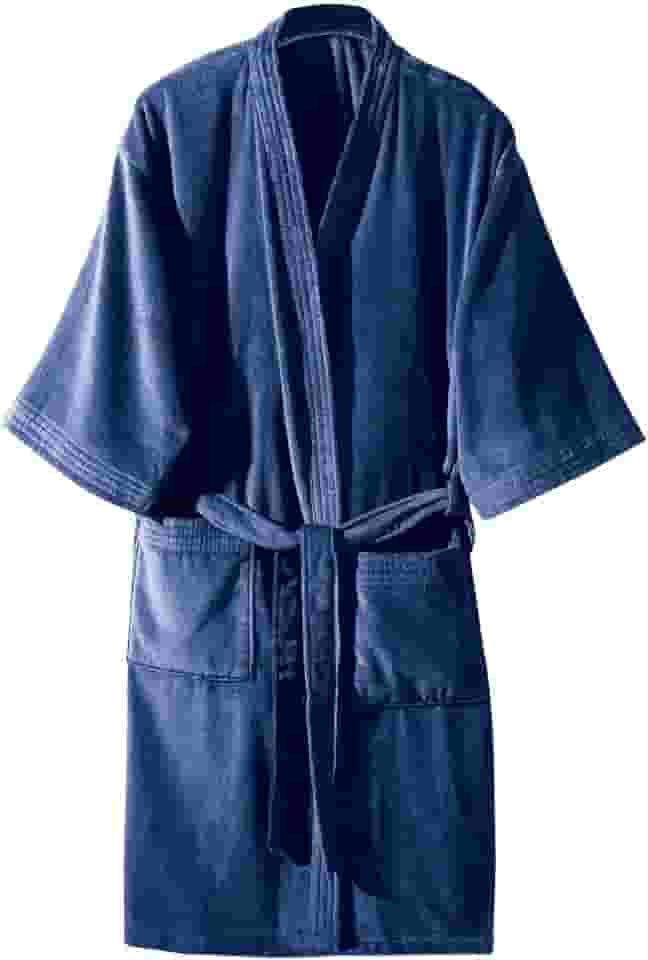 Roupão Adulto Banho Unissex 100% Algodão Dohler Confort – Felpudo, Aveludado, Toque Macio, Manga 3/4 Tamanhos P ao GG