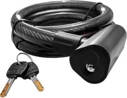 Tranca Portão Grade Porta c/ 2 Chaves Corrente Aço Cadeado Anti Furto Bicicleta Moto Bike Estepe Trava 20mm x 1,2m