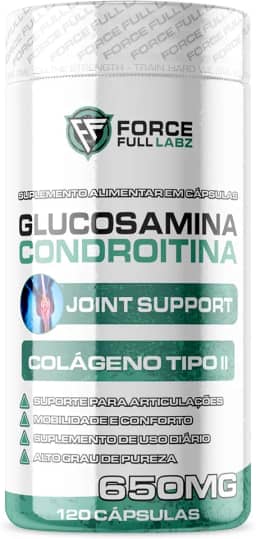 Force Full Labz - Condroitina, Glucosamina e Colágeno Tipo 2 120 Cápsulas 60 porções