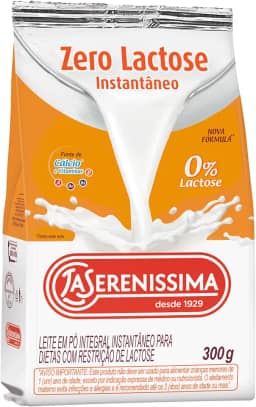 Leite em pó Integral Instantâneo Zero Lactose 300 g
