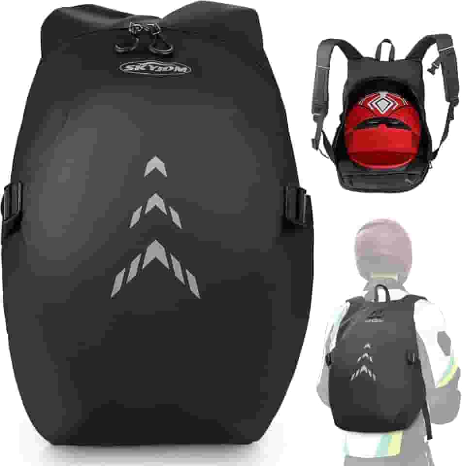 Mochila de motocicleta masculina - Mochila de capacete impermeável de grande capacidade para homens com bolso para laptop, grande