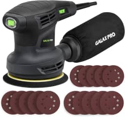 GALAX PRO Lixadeira orbital de 280W 13000OPM Max 6 velocidades variáveis com 15 discos de lixamento, lixadeira elétrica de 12,7 cm com coletor de poeira para lixar e polir