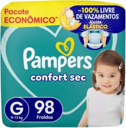 Fralda Pampers Confort Sec Tamanho G 98 Fraldas Descartáveis