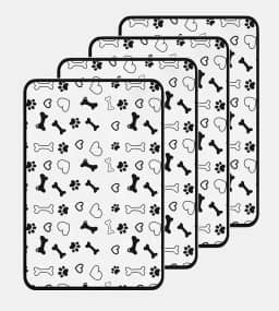 Tapete Higiênico Lavável para Cães YOLOPET – Impermeável, Reutilizável, Vários Tamanhos e Estampas (M (80x60cm), Pet Kit 4 un)