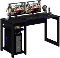 Mesa gamer ME4152 Preto/Azul