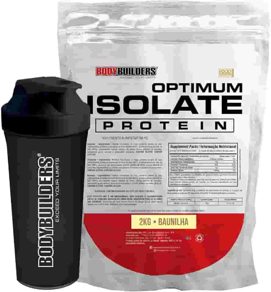Kit Optimum Isolate Whey Protein Baunilha 2kg + Coqueteleira - Bodybuilders