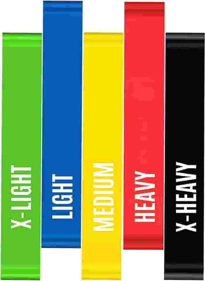 Kit 5 Faixas Elásticas Elásticos Alongamento Pilates Yoga Exercícios Condicionamento Físico Yoga Saúde Relaxamento Academia Músculos Personal Trainer Thera Band Fitness Mini Bands