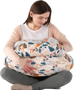 BATTOP Almofada de amamentação para amamentação com capa removível, almofada de alimentação para mais suporte para a mãe, alça de cintura ajustável, almofada de amamentação com mamadeira