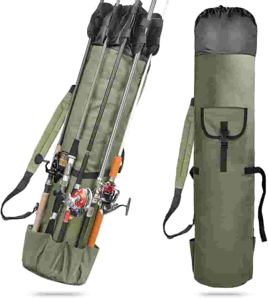 1,15 Metros Bolsa De Pesca Multifuncional,Bolsa Para Guardar Varas De Pesca, Grande capacidade, Comporta 5 varas de pesca, À Prova D'água, Robusto E Durável
