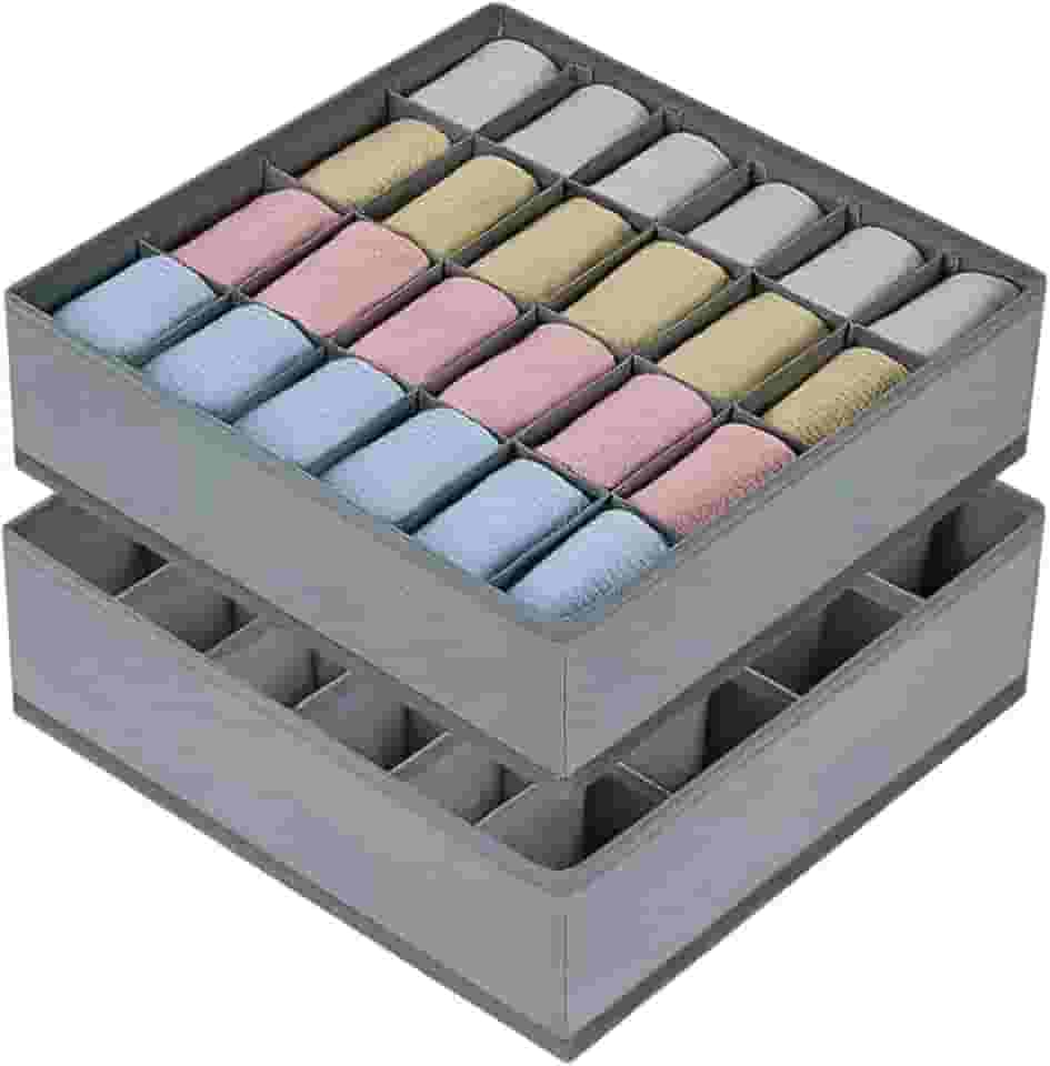 Kit 2 Colmeia Organizadora de Gaveta com 24 Divisórias Organizador de Roupa Íntima Para Guarda-Roupa e Armário Impermeável em TNT