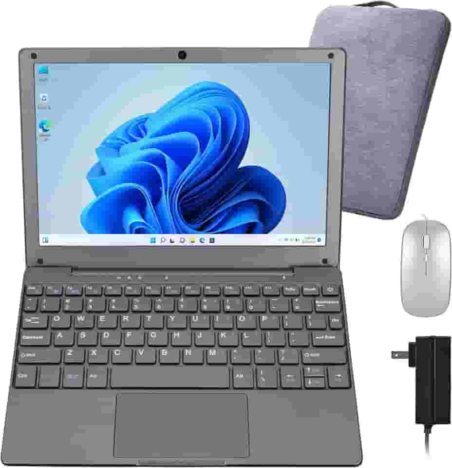 Mini laptop, 10,1 polegadas 8 GB RAM 128 GB SSD, tela IPS com processador Intel Celeron N4020 (até 2,8 GHz), leve e potente com sistema operacional Windows 11 pequeno computador (cinza ferro)