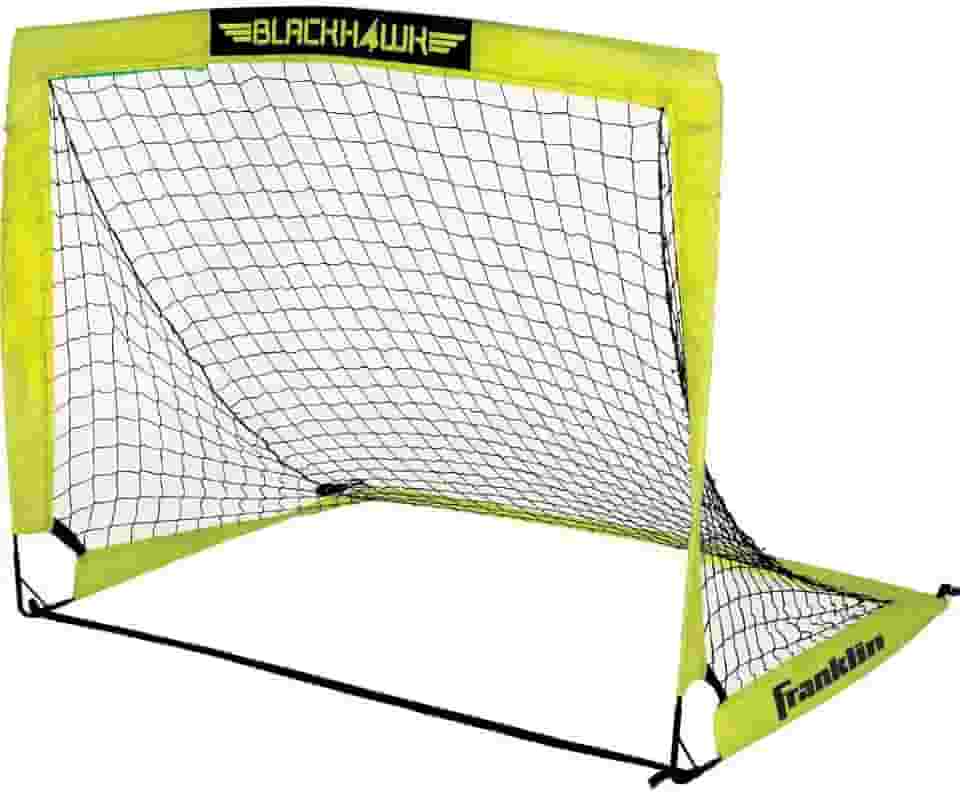 Franklin Sports Blackhawk Backyard Soccer Goal – Redes de Futebol Pop-up Portáteis – Jovens + Adultos, Dobráveis para Interior + Gols Externos – Vários Tamanhos + Cores – Perfeito para Jogos + Treino