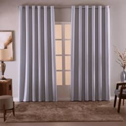 Cortina Blackout/Blecaute Em Tecido Corta Luz Para Sala, Quarto e Escritorio 2,70M x 1,80M | (2,70M X 1,80M) Com Ilhós Cromado (Branco)