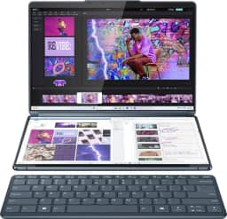 Lenovo Yoga Book 9i 2 em 1 33.8 cm 2.8K Dual Screen OLED Touch Laptop - Intel Core i7-1355U com 16 GB de memória - SSD de 1 TB - Tidal Teal - Versão EUA (Novo modelo 2024 (1TB/Ultra 7))