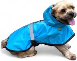 WAY PET Capa de Chuva Refletiva para Cachorros, 100% Nylon, Ajustável, com Capuz, Roupas de Chuva para Cães, Segurança e Conforto para Cachorros (Pequeno, MACHO)