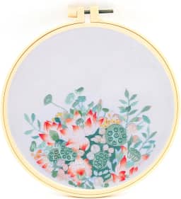 FOXTEMO Kit de bordado para iniciantes e adultos, 1 pacote de argolas de bordado de 20 cm, kit de bordado para iniciantes com agulhas e linha incluídos para adultos e crianças