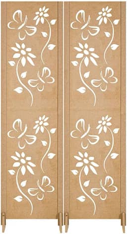 Biombo Floral Repartido Divisor Separador Ambiente (2 Folha)