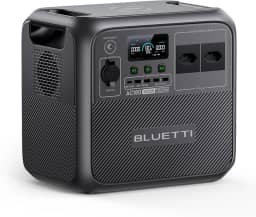 BLUETTI AC180 Gerador de Energia Solar, Bateria LiFePO4 de 1.152Wh, 0-80% em 45 Minutos, 2 Saídas CA 220V|1.800W (Pico de 2.700W), Estação de Energia Portátil para Camping, Falta de Energia