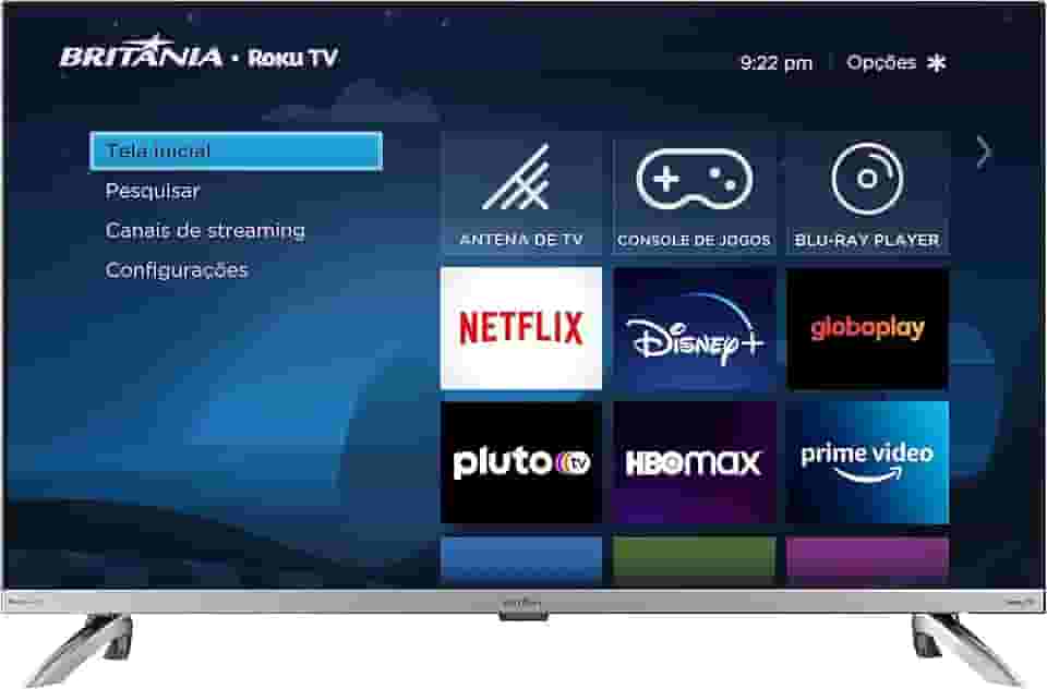 Smart TV 32' Britânia Roku LED Dolby Audio BTV32G7PR2CSGBLH