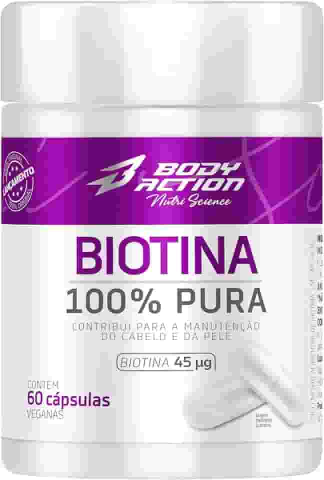 Biotina 100% Pura 60 Cápsulas Bodyaction
