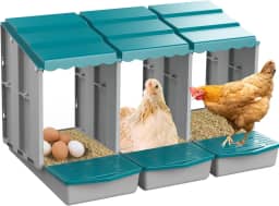 Caixas de nidificação para galinhas, caixas de nidificação de galinhas com coleção de ovos e poleiro para facilitar a colheita dos ovos, caixas de nidificação para colocar ovos com 3