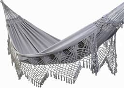 Rede de Dormir e Descanso Safira Casal Extra 100% Algodão Jaguaruana. (Cinza)