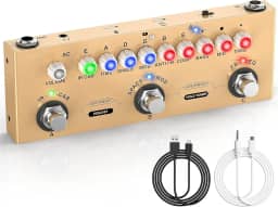 M-VAVE CUBE BABY Pedal de efeito de guitarra acústica multifuncional portátil Pedal de guitarra combinado Função de gravação de interface de áudio guitar de madeira/violão de madeira