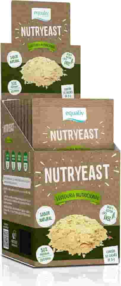EQUALIV Nutryeast - Levedura Nutricional - Tempero em Flocos - Vegano - Sem Soja e Glúten - Sabor Natural - 10 Sachês de 5g