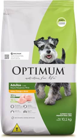 Ração Optimum para Cães Adultos Raças Pequenas e Minis Sabor Frango e Arroz 10,1kg