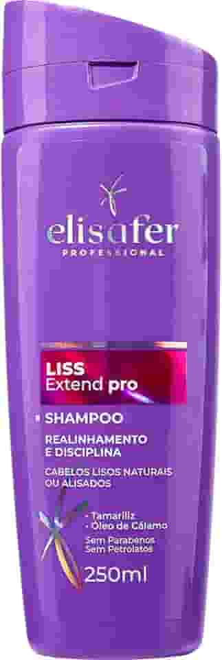 Elisafer, Shampoo, Para cabelos Naturais ou Alisados, Liss, Extend pro, 250ml
