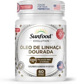 ÓLEO DE LINHAÇA DOURADA 2.000MG 60 SOFTGELS SUNFOOD EVOLUTION