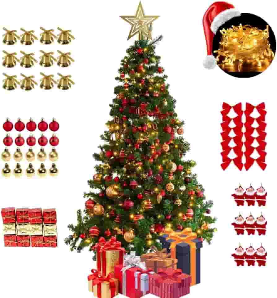 Kit 80 Pendentes Enfeites Árvore De Natal Pinheiro Canadense Pinheirinho Decoração Natalina De Luxo Premium