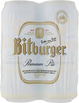 Kit Bitburger Pils lata 4x 500ml Cerveja pilsen - 2 L.