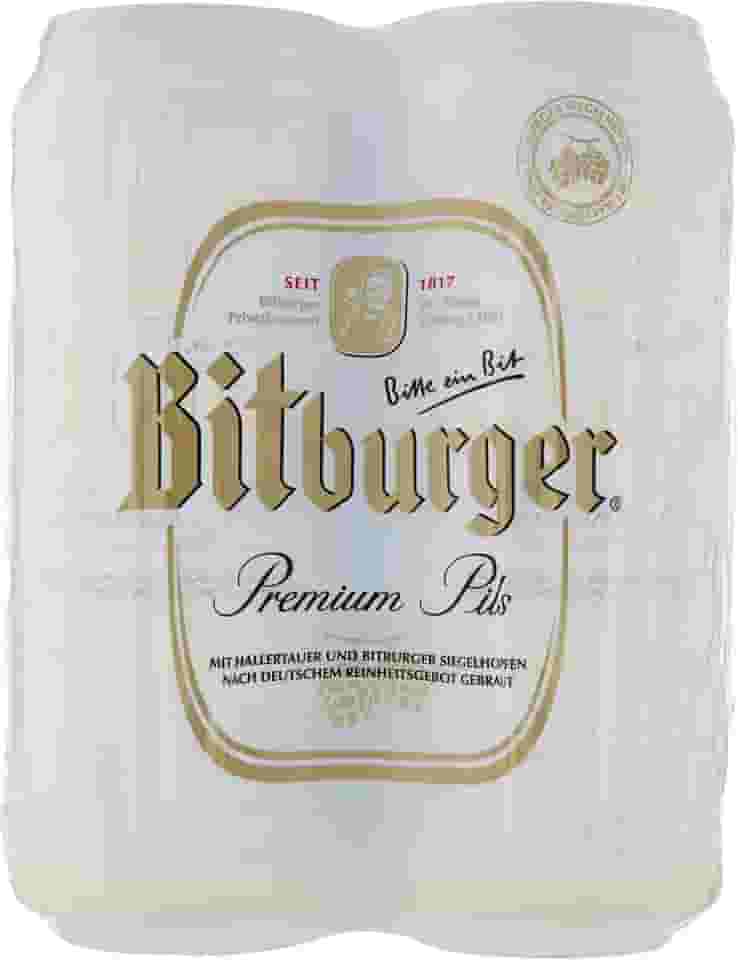 Kit Bitburger Pils lata 4x 500ml Cerveja pilsen - 2 L.