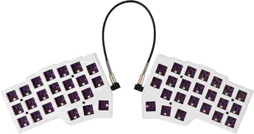 YMDK Kit de teclado dividido Corne V4.1 46 teclas ergonômicas Hotswappable 40% layout 3D PLA RGB QMK frasco todas as teclas programáveis mini teclado independente para jogos