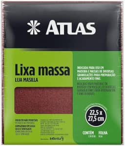 Atlas - Lixa para Massa com Grão 120 e Verso em Papel, Tamanho 22,5 x 27,5 cm