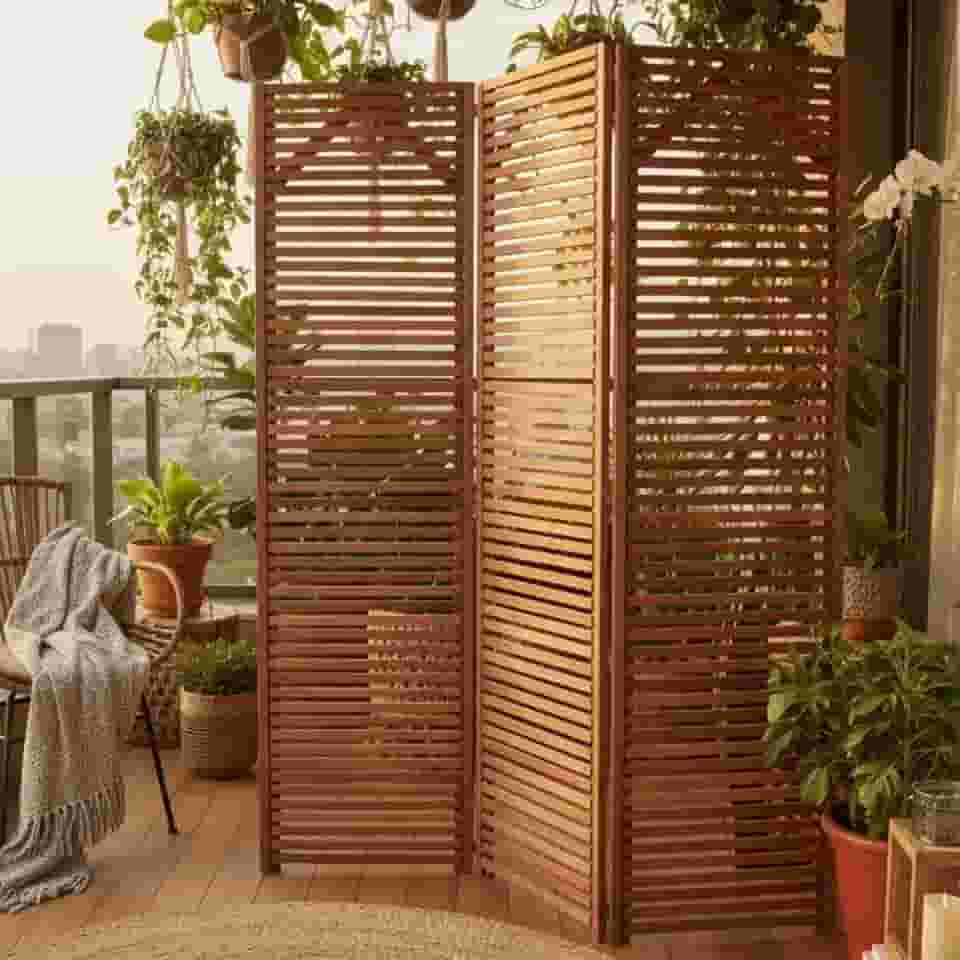 Biombo 03 partes em Madeira Maciça