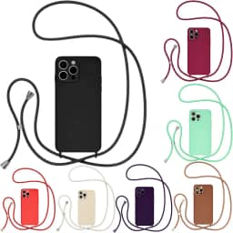 Case Capa Capinha Com Cordão Alça Transversal Para iPhone 16PRO (PRETO)