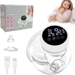 2 In 1 Vestível de Tirar Leite,Bomba de Tirar Leite Elétrica, 3 Modos, 12 Velocidades, RecarregáVel, PortáTil, Silenciosa, Confortável, Sem BPA (branco)